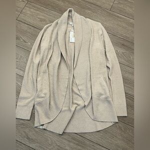 NWT Barefoot Dreams CozyChic Open Front Cardigan – Stone/Cream– XS